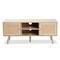 Baxton Studio Sebille Mid-Century Modern Light Brown Finished Wood 2-Door TV Stand with Natural Rattan 207-12462 - alternate 5